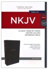 NKJV Classic Verse by Verse Center Column Comfort Print Reference - Leathersoft Black